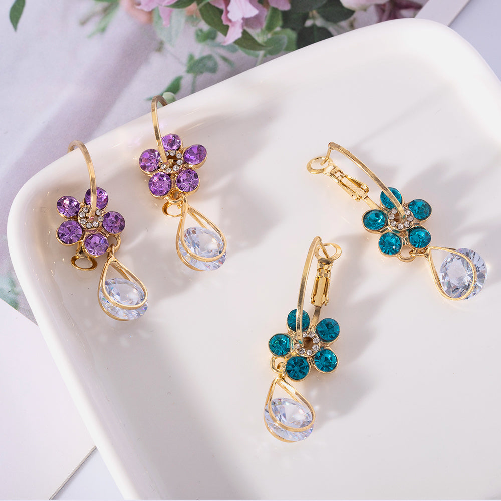 Boucles d’oreilles Crystal Petals ornées de cristaux